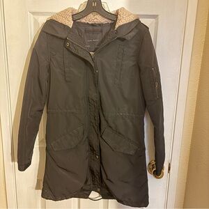 ZARA black sherpa lined parka